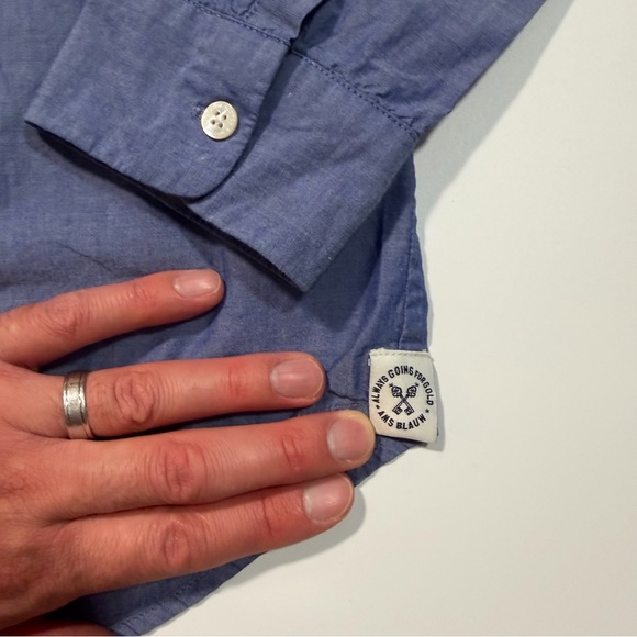 Scotch & Soda‎ Men's Casual Indigo Long Sleeve Button-Down Shirt Size Large - Picture 3 of 9